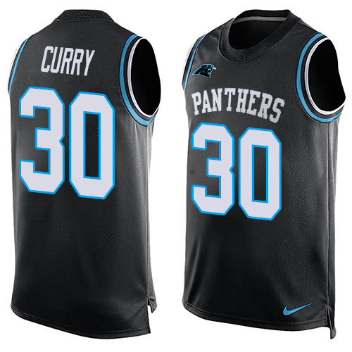 Men's Limited Stephen Curry Nike Jersey Black - #30 Player Name & Number Tank Top NFL Carolina Panthers